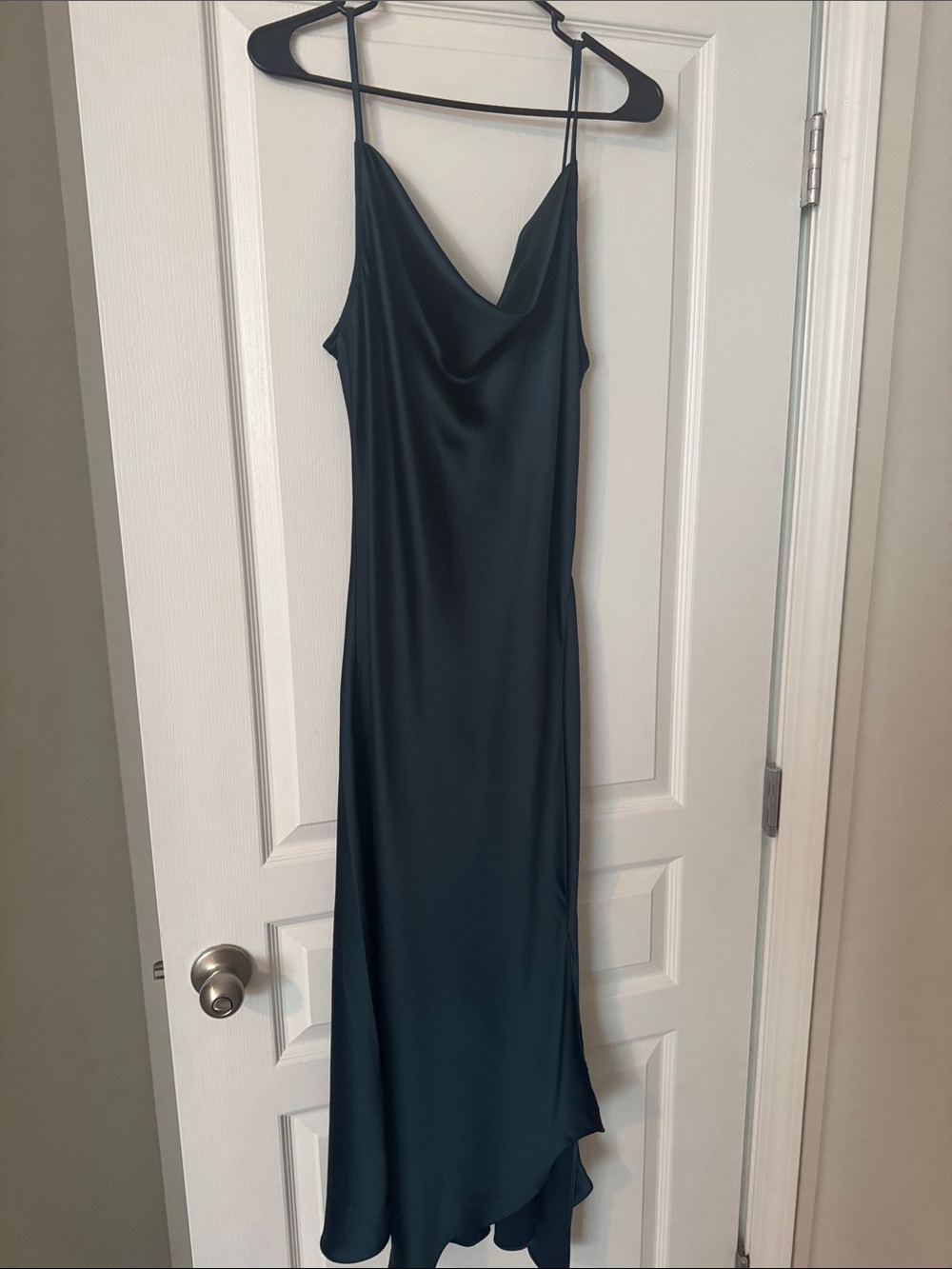 Dress Forum Satin Like Slip Maxi Dress in Teal